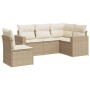 Garden sofa set with cushions 5 pieces beige synthetic rattan by , Garden sets - Ref: Foro24-3218958, Price: 454,96 €, Discou...