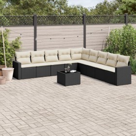 Set Gartensofas 10 Stück Kissen synthetisches Rattan schwarz von , Gartensets - Ref: Foro24-3219086, Preis: 607,32 €, Rabatt: %