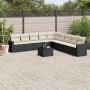 Set de sofás de jardín 10 pzas cojines ratán sintético negro de , Conjuntos de jardín - Ref: Foro24-3219086, Precio: 585,94 €...