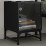 Bedside tables with glass doors 2 units black 35x37x50 cm by , Nightstands - Ref: Foro24-836521, Price: 61,84 €, Discount: %