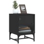 Mesitas de noche con puertas de vidrio 2 uds negro 35x37x50 cm de , Mesitas de noche - Ref: Foro24-836521, Precio: 61,84 €, D...