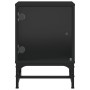 Bedside tables with glass doors 2 units black 35x37x50 cm by , Nightstands - Ref: Foro24-836521, Price: 61,84 €, Discount: %