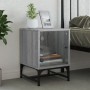 Bedside table with Sonoma gray glass door 35x37x50 cm by , Nightstands - Ref: Foro24-836528, Price: 37,12 €, Discount: %