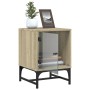 Two Sonoma oak bedside tables with glass doors, 35x37x50 cm each. by , Nightstands - Ref: Foro24-836523, Price: 66,17 €, Disc...