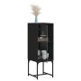 Armario auxiliar con puerta de vidrio negro 35x37x100 cm de , Aparadores - Ref: Foro24-836554, Precio: 56,79 €, Descuento: %