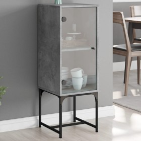 Auxiliary cabinet with gray concrete glass door 35x37x100 cm by , Sideboards - Ref: Foro24-836556, Price: 49,40 €, Discount: %