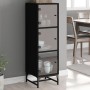 Sideboard with black glass doors 35x37x120 cm by , Sideboards - Ref: Foro24-836561, Price: 75,63 €, Discount: %