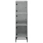 Sideboard with gray concrete glass doors 35x37x120 cm by , Sideboards - Ref: Foro24-836563, Price: 67,52 €, Discount: %