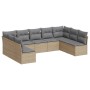 Set mit 9 Gartensofas mit beigen Kissen aus synthetischem Rattan von , Gartensets - Ref: Foro24-3249908, Preis: 594,15 €, Rab...