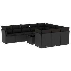 Garden sofa set 11 pieces and black synthetic rattan cushions by , Garden sets - Ref: Foro24-3250064, Price: 718,95 €, Discou...