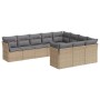 Set Gartensofas mit beigen Kissen 10 Stück synthetisches Rattan von , Gartensets - Ref: Foro24-3250058, Preis: 641,77 €, Raba...