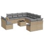 12-teiliges Gartensofa-Set und Kissen aus braunem Kunststoff-Rattan. von , Modulare Sofas für den Außenbereich - Ref: Foro24-...