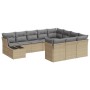 Set von 11-teiligen Gartensofas mit beigen Kissen aus synthetischem Rattan von , Gartensets - Ref: Foro24-3250098, Preis: 710...