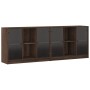 Shelf with brown oak wood doors 204x37x75 cm by , Bookcases and shelves - Ref: Foro24-3206537, Price: 202,80 €, Discount: %