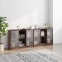 Regal mit Holztüren aus brauner Eiche 204x37x75 cm von , Bücherregale und Regale - Ref: Foro24-3206537, Preis: 196,55 €, Raba...