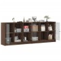 Shelf with brown oak wood doors 204x37x75 cm by , Bookcases and shelves - Ref: Foro24-3206537, Price: 202,80 €, Discount: %