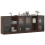 Shelf with brown oak wood doors 204x37x75 cm by , Bookcases and shelves - Ref: Foro24-3206537, Price: 202,80 €, Discount: %