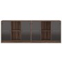 Shelf with brown oak wood doors 204x37x75 cm by , Bookcases and shelves - Ref: Foro24-3206537, Price: 202,80 €, Discount: %