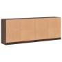 Shelf with brown oak wood doors 204x37x75 cm by , Bookcases and shelves - Ref: Foro24-3206537, Price: 202,80 €, Discount: %