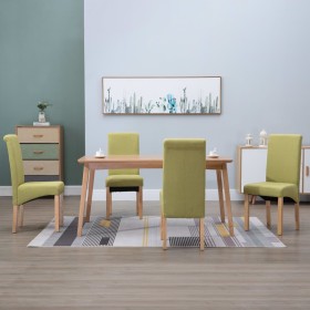 Sillas de comedor 4 unidades de tela verde de vidaXL, Sillas de comedor - Ref: Foro24-249030, Precio: 225,99 €, Descuento: %