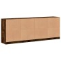 Shelf with smoked oak wood doors 204x37x75 cm by , Bookcases and shelves - Ref: Foro24-3206535, Price: 210,90 €, Discount: %