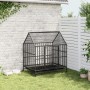 Dog cage with wheels, black galvanized steel by , Dog kennels - Ref: Foro24-172208, Price: 130,69 €, Discount: %