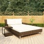 Doppelte Gartenliege mit braunen synthetischen Rattankissen von , Betten im Freien - Ref: Foro24-48130, Preis: 541,22 €, Raba...