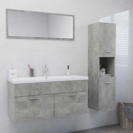 Juego de muebles de baño madera de ingeniería gris hormigón de , Muebles de baño - Ref: Foro24-3070986, Precio: 142,47 €, Des...