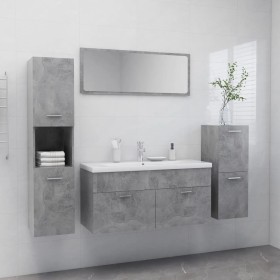 Juego de muebles de baño madera de ingeniería gris hormigón de , Muebles de baño - Ref: Foro24-3071121, Precio: 399,99 €, Des...