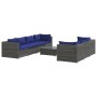 8-teiliges Gartensofa-Set und graue synthetische Rattankissen von , Gartensets - Ref: Foro24-3101510, Preis: 577,04 €, Rabatt: %