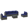 6-teiliges Gartensofa-Set und graue synthetische Rattankissen von , Gartensets - Ref: Foro24-3102198, Preis: 402,99 €, Rabatt: %