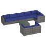 Set de muebles de jardín 9 pzas y cojines ratán sintético gris de , Conjuntos de jardín - Ref: Foro24-3102494, Precio: 689,66...