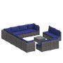 Set de muebles de jardín 13 pzas y cojines ratán sintético gris de , Conjuntos de jardín - Ref: Foro24-3102854, Precio: 1,00 ...