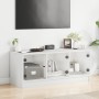 Mueble de TV con puertas de vidrio blanco 102x37x42 cm de , Muebles TV - Ref: Foro24-836406, Precio: 74,79 €, Descuento: %