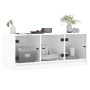 Mueble de TV con puertas de vidrio blanco 102x37x42 cm de , Muebles TV - Ref: Foro24-836406, Precio: 74,79 €, Descuento: %