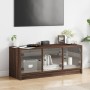 Mueble de TV con puertas de vidrio marrón roble 102x37x42 cm de , Muebles TV - Ref: Foro24-836412, Precio: 74,79 €, Descuento: %