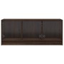 Mueble de TV con puertas de vidrio marrón roble 102x37x42 cm de , Muebles TV - Ref: Foro24-836412, Precio: 74,79 €, Descuento: %