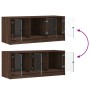 Mueble de TV con puertas de vidrio marrón roble 102x37x42 cm de , Muebles TV - Ref: Foro24-836412, Precio: 74,79 €, Descuento: %