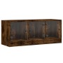 TV cabinet with smoked oak glass doors 102x37x42 cm by , TV Furniture - Ref: Foro24-836410, Price: 72,55 €, Discount: %