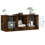 TV cabinet with smoked oak glass doors 102x37x42 cm by , TV Furniture - Ref: Foro24-836410, Price: 72,55 €, Discount: %