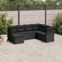 7-teiliges Garten-Essset und schwarze Kissen aus synthetischem Rattan von , Gartensets - Ref: Foro24-3249824, Preis: 467,54 €...