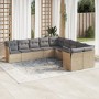 Gartensofa-Set mit beigen Kissen, 10-teilig, synthetisches Rattan von , Gartensets - Ref: Foro24-3250078, Preis: 642,76 €, Ra...