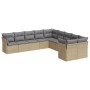 Gartensofa-Set mit beigen Kissen, 10-teilig, synthetisches Rattan von , Gartensets - Ref: Foro24-3250078, Preis: 642,76 €, Ra...