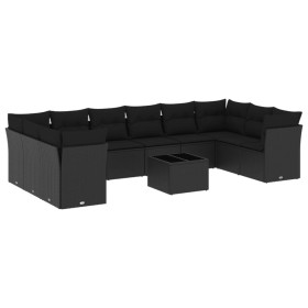 11-teiliges Gartensofa-Set und schwarze synthetische Rattankissen von , Gartensets - Ref: Foro24-3250044, Preis: 718,95 €, Ra...