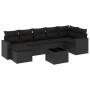 8-teiliges Gartensofa-Set und schwarze synthetische Rattankissen von , Modulare Sofas für den Außenbereich - Ref: Foro24-3251...