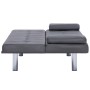 Sofá cama con dos almohadas de cuero sintético gris de vidaXL, Sofás - Ref: Foro24-282181, Precio: 189,97 €, Descuento: %