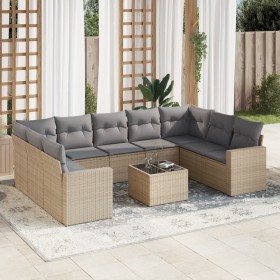 Garden sofa set with beige cushions 10 pieces synthetic rattan by , Modular outdoor sofas - Ref: Foro24-3251746, Price: 702,9...