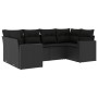 6-teiliges Gartensofa-Set und schwarze synthetische Rattankissen von , Modulare Sofas für den Außenbereich - Ref: Foro24-3251...