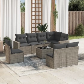 9-teiliges Gartenmöbel-Set und graue synthetische Rattankissen von , Gartensets - Ref: Foro24-3219070, Preis: 564,99 €, Rabat...