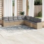 9-teiliges Gartensofa-Set mit beigen synthetischen Rattankissen von , Gartensets - Ref: Foro24-3219079, Preis: 588,82 €, Raba...